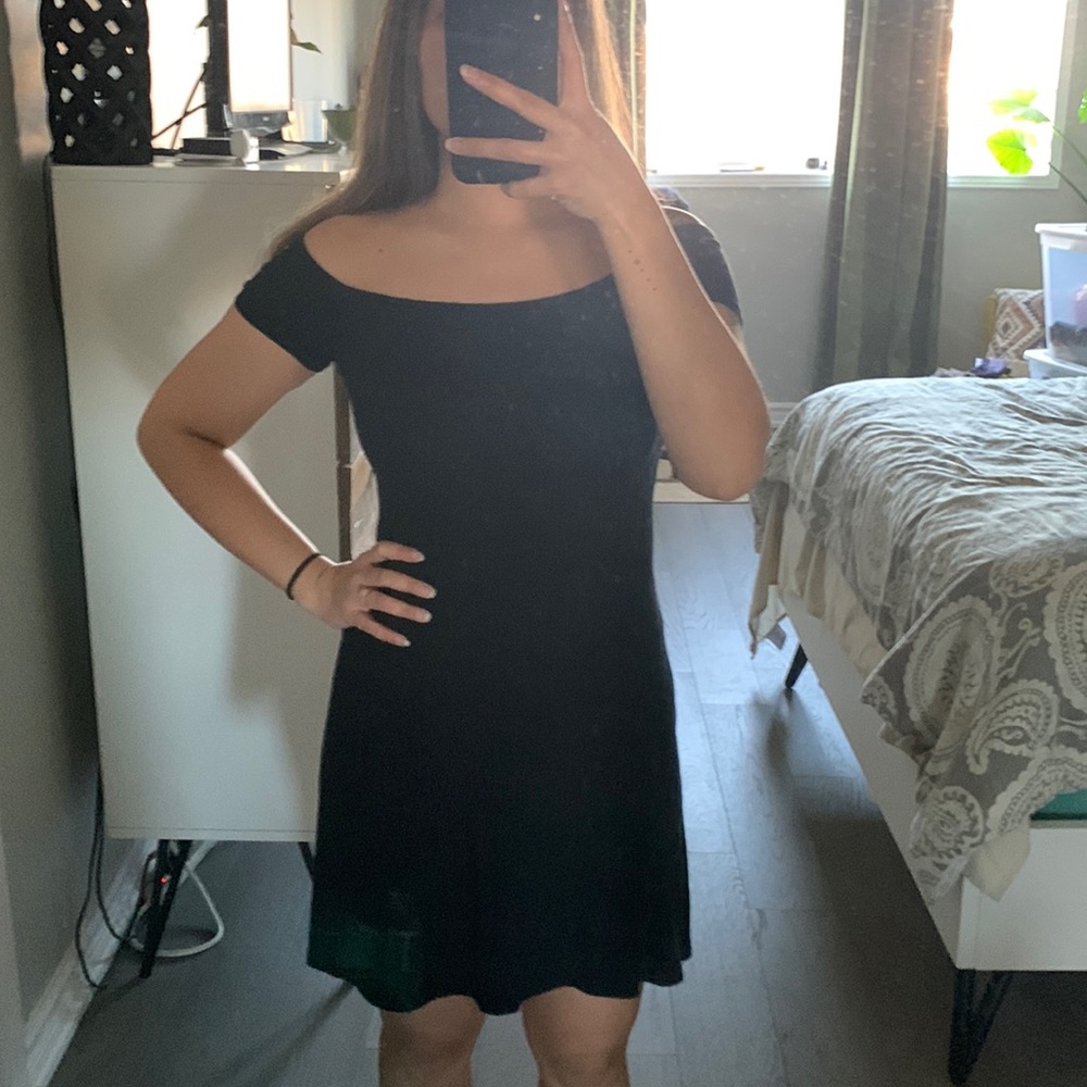 American Eagle Off the Shoulder Dress - black XS